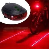 Bike Laser Pisca Traseiro C/ Luz Led E Laser Para Bicicleta